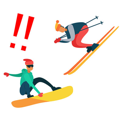 スキー・スノーボード接触事故のイメージイラスト